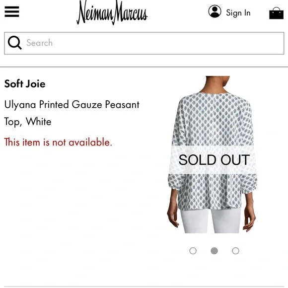 Soft Joie Ulyana gauze printed peasant blouse RUNS LARGE - Picture 8 of 13